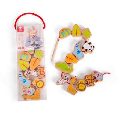 Ξύλινες Χάντρες με Κορδόνι Ζώα Classic World